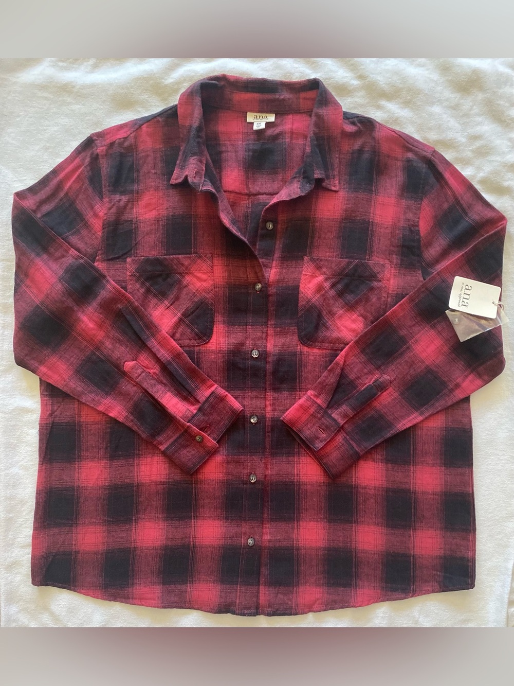 Women’s Classic Button Down Soft Plaid Top - NWT